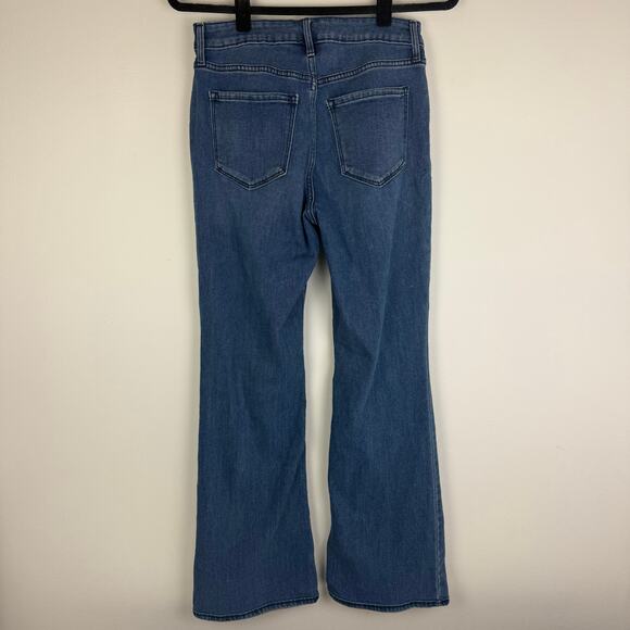 Old Navy Womens High-Rise Wow Flare Stretch Pockets Casual Medium Blue Jeans 8 - Picture 2 of 10
